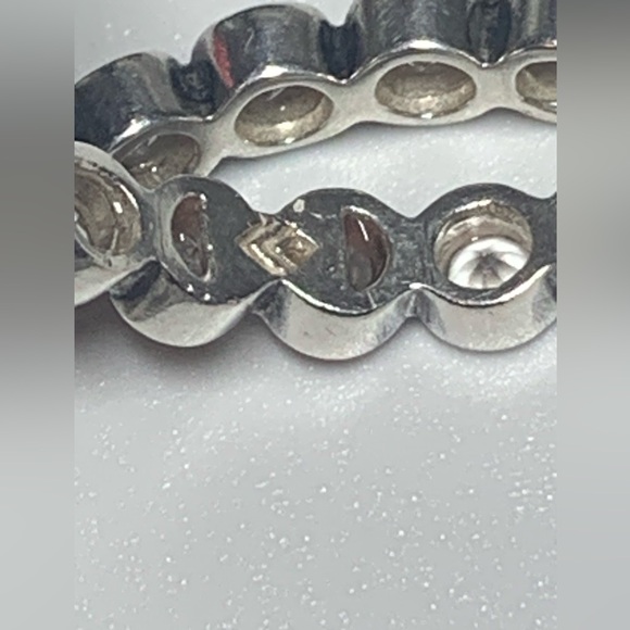 Silpada Vintage Rare HTF Sterling Silver CZ Channel Set Hoop Post Earrings - Picture 8 of 16